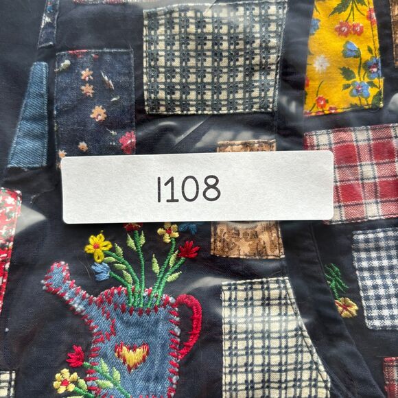 Casey & Max Vintage 90s Women Vest Patchwork Plaid Cottagecore Navy Small I108 - Picture 9 of 9